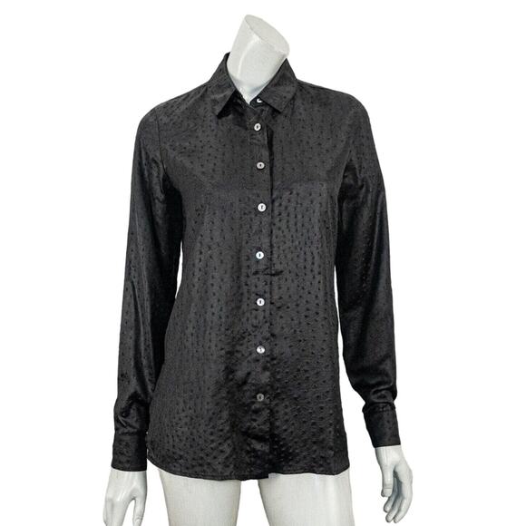 MARINA RINALDI Black Button up Blouse long sleeve Made in Italy - Picture 1 of 6